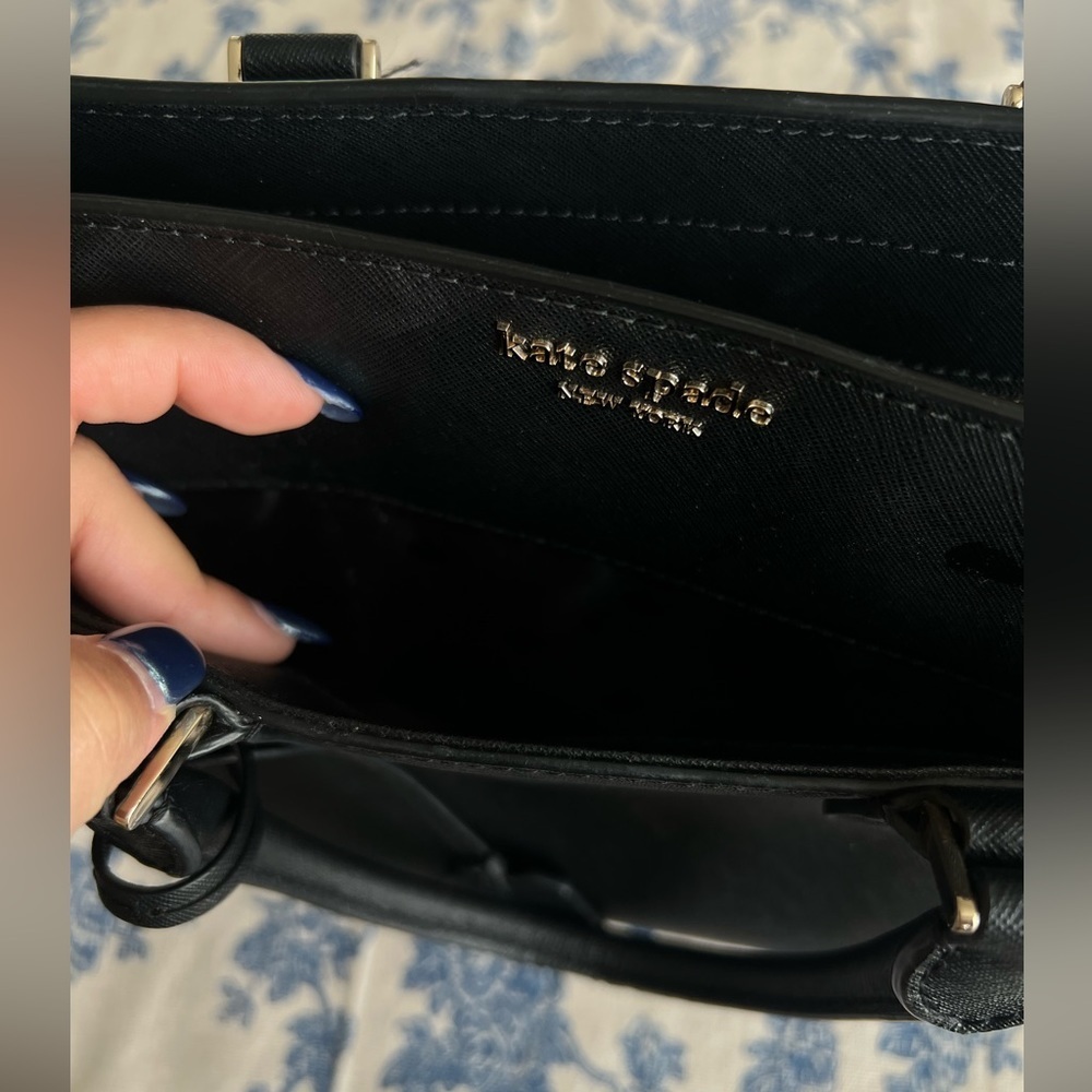 Kate Spade Medium Size Cameron Satchel Crossbody Black Bag - Picture 5 of 8